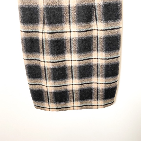 Tommy Hilfiger Wool Plaid Tartan Shift Tan Grey preppy dress - Picture 5 of 8